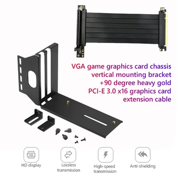 VGA PCI-E 3.0 X16 Grafika grafická Karta Vertikálne Mount Držiak Predlžovací Kábel Set