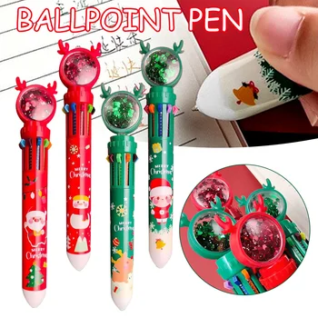 10 V 1 Farba Guľôčkové Pero S Vianoce Cartoon Jednoduchý Dizajn Písacie Pero Pre Ženy Grile
