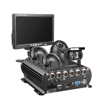 MDVR Auta s 4 Kanál 1080P AHD HDD Mobile DVR 4 INFRAČERVENÉ Nočné Videnie Nepremokavé vonkajšie ip Kamery a 7 palcový Monitor VGA