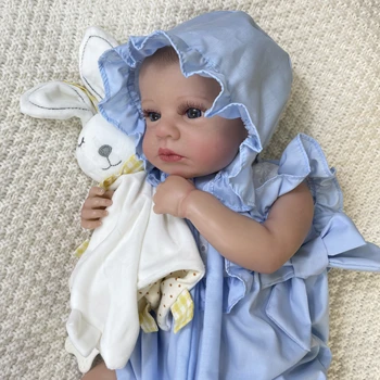 50 Namaľoval Reborn Baby Doll LouLou Hore Otvorené Oči Realisticky Novorodenca 3D Pokožky DIY Hračka Obrázok Narodeniny Darček Pre Dievčatá