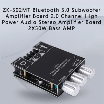 -502MT Bluetooth 5.0 Subwoofer Zosilňovač Rada 2.0 Kanálové Audio Stereo Zosilňovač Rada 2X50W Bass AMP
