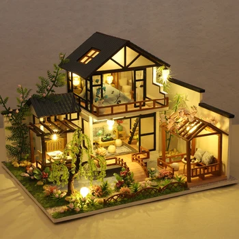 Budova Model Doll House 3D Puzzle Mini DIY Kit Výroba a Montáž Izba, Hračky, Domáce Spálne Dekorácie Nábytku, W