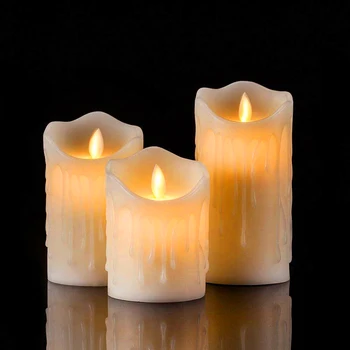 3 Ks Blikanie Flameless Pilier LED Sviečka Osvetlenie s Diaľkovým ovládaním Nočné Svetlo Led Vosk Svetlo Veľkonočné Sviečky Svadobné 2023