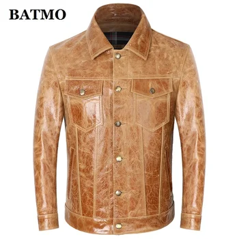 BATMO 2024 nový príchod prírodné krava kožené bundy mužov,Originálne kabát,plus-veľkosť S-4XL 024