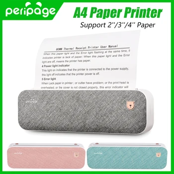 PeriPage Papier A4 Tlačiareň Prenosné USB Bezdrôtová termotransferové Tlačiarne Podporujú Mobilné Smartphone Android Tlačiareň