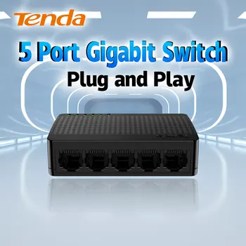 Tenda SG105 Gigabit 1000M Mini 5-Port Stolný Prepínač Fast Ethernet Sieť LAN Prepínač Hub RJ45 Ethernet a Spínacie Náboj Shunt