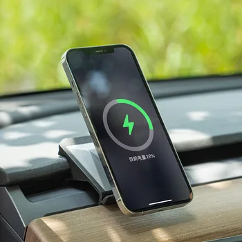 Pre Tesla Model 3 Y15W Auto Magnetické Bezdrôtovú Nabíjačku na iPhone 13 12 14 Pro Max Bezdrôtové Nabíjanie Nabíjací kábel do Auta Držiak na Telefón