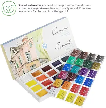 Pevné Akvarelové Farby Vody Farby Nastavené pre Umenie Lakovania Nechtov Dizajn 202