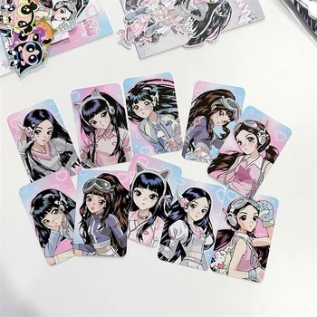 10Pcs kórejský Roztomilý Dievča skupinová Fotografia Karta Papier, Umelecké potreby HOBBY Miestnosť Materiál Steny Dekoratívne Strane Účtu Knihy, Karty, Pohľadnice