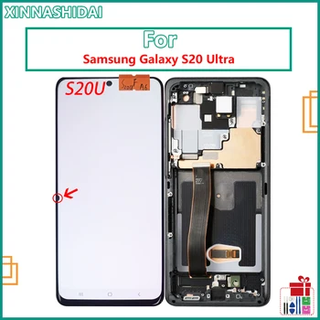 Náhodnosť Test LCD S Rámom Pre Samsung Galaxy S20 Ultra G988B/DS/F LCD Displej Dotykový Displej Chybný displej s čiernymi bodkami