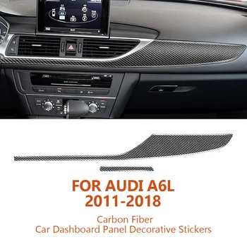 Pre Audi A6-C7 A6L 2011-2018 Anti-scratch (Carbon Fiber Auto Centrálny riadiaci Panel Panel Dekoratívne Samolepky Auto Príslušenstvo