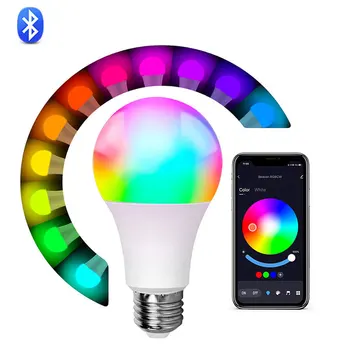 E27 LED RGB Lampa Pozornosti Žiarovka AC 85-265V Bombillas LED 5W 10W 15W IČ Bluetooth Ovládanie Led Smart RGBW Lampy Domova Biela