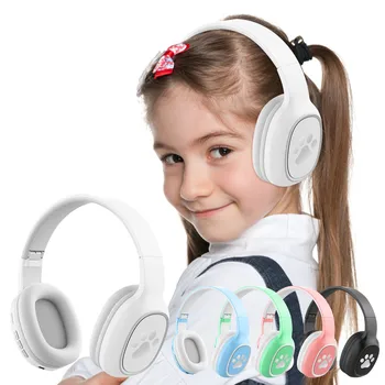 Bezdrôtové Slúchadlá 5.0 Vhodný Detí Počítača Skladacie Stereo Headset Headset Tablety S Mikrofónom Telefóny Cat V uchu
