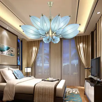 Nový Čínsky Štýl LED Banán Kvet Strop Lustre Prívesok Lampa Obývacia Jedáleň Domova Závesné Svetlo Lesk Zariadenia