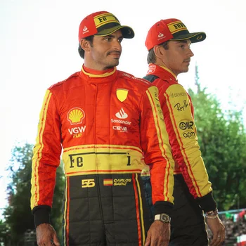 Leclerc & Sainz Ventilátor Top Vzorec Tím Scuderia 2023 Monza GP mimoriadne Vydanie Bunda Nadrozmerná Racing Suit #taliansky GP Team Nosenie