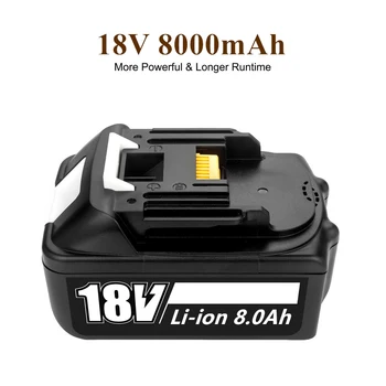 S LED Nabíjačky BL1860 Nabíjateľná Batéria 18 V 8000mAh Lítium-Iónová pre Makita Batérie 18v 8Ah BL1840 BL1850 BL1830 BL1860