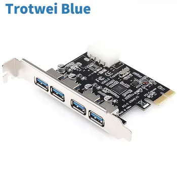 1 Sada Profesionálnych 4 Port PCI-E Na USB 3.0 HUB, PCI Express Rozširujúca Karta Adaptéra 5 gb / S, Rýchlosť Pre Desktop