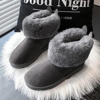 Zimné Ženy Semiš Bytov Chelsea Boots Členok Kožušiny Topánky Platformu Módne Oblečenie Pre Teplé Čižmy Nový Trend 2023 Goth Dámske Topánky