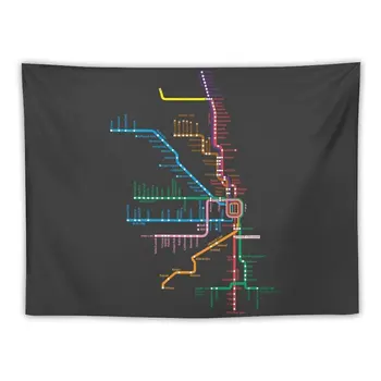 Chicago Vlaky Mapu Gobelín Obývacia Izba Dekorácie Na Stenu Dekor Visí Izba Decore Estetické Stene Visí