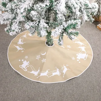 Vianočný Stromček Sukne Jeleň Ťahanie Auta Spodnej Dekorácie Krátke Velvet 90 cm