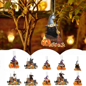 Halloween Tekvica Mačka, Pes Funny Auto Domov Prívesok Auto Prívesok Domov Strom Dekorácie na Vianočný Strom Ornament Crystal pre Crafting