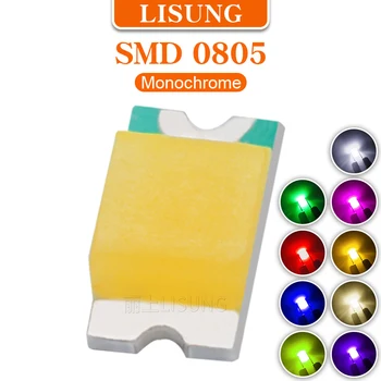 1000pcs/taška SMD 0805 Led Chip Teplá Biela Žltá Zelená Modrá Oranžová Červená Ružová Light Emitting Diode Vody Jasné Svetlo LED Dióda Nastaviť