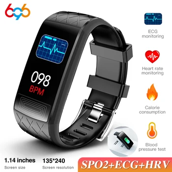EKG Fitness Tracker Smartwatch Srdcovej frekvencie, Krvného Tlaku HRV SpO2 Monitor Smart Kapela Šport Smart Hodinky Muži Ženy Pre IOS a Android