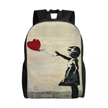 Banksy je Balón Dievča Cestovný Batoh Ženy Muži Školy Notebooku Bookbag Banksy Svetový Mier Študent Daypack Tašky