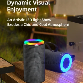Prenosné bezdrôtové Bluetooth reproduktor vonkajšie pilier RGB svetlo multifunkčný vodotesný a prachotesný 3D priestorový zvuk
