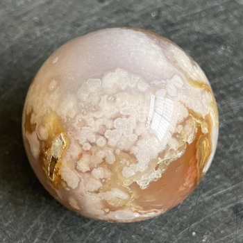 286g Prírodné Crystal Ball Sakura Achát Oblasti Rock Dekorácie Drsné Polished Quartz Stone Uzdravenie