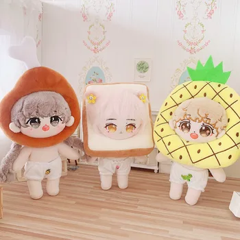 Zábavné hračky kryt hlavy klobúk, stehna hlavu krytie pizza/toast chlieb/kuracie stehno/poached egg štýl pre 20/15 cm Kórea Kpop EXO idol bábika