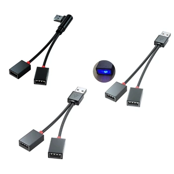 2-Port USB Hub Spoľahlivý USB Rozbočovač Kábel Nabíjací Kábel Napájací Vodič Adaptér Linka pre USB Ventilátor/USB Svetlá/Telefóny