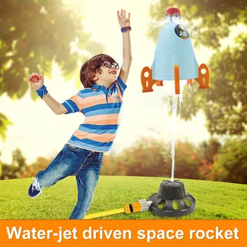 Plastové Spin rozstrekovaný Rocket Plastové Rotujúce striekajúcej Vode Rocket Vody Hrať Modrá pre Vonkajšie pre Dieťa Deti v Záhrade Trávnik