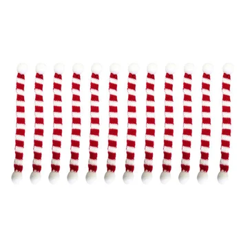 12Pcs Červené a Biele Mini Vianočný Šatku Vianočné Fľaša Červeného Vína Pletený Šál Bábika Xmas Party Dekorácie Kryt