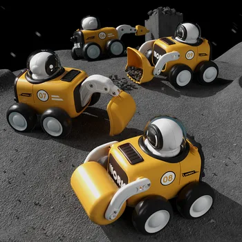 Detské autíčka zotrvačnosti stlačte inžinierstvo automobilová astronaut mini bager vzdelávacie prázdninový darček pre chlapcov a dievčatá.