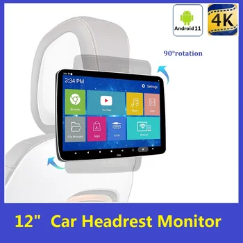 Android 11.0 Auta TV Monitor na opierku hlavy 12 palcový Dotykový Displej, Prehrávač Videa 4K HD Podpora YouTube Netflix HDMI BT, WIFI, Telefón Nabíjanie