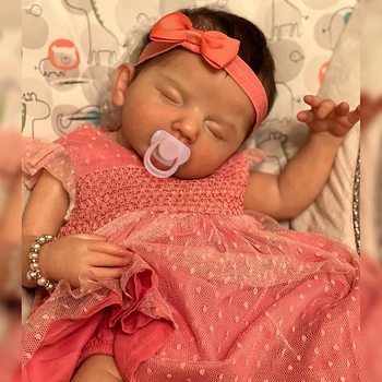 50 Reborn Bábiky Spí Novonarodené Dieťa v Reálnom Pohľade Baby Doll Už Hotové Maľované Baby Girl Bábiky 3D Kože Viditeľné Žily