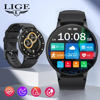 LIGE 2023 Smart Hodinky Muži Móda plne Dotykový Displej Bluetooth Hovor Nepremokavé Športové Fitness Tracke Smartwatch Pre IOS a Android