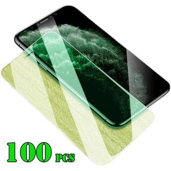 100ks Zelené Svetlo, Chráni Oči Tvrdeného Skla na Obrazovku Film Pre iPhone 14 Pro Max 13 Mini 12 11 XS XR X 8 7 6 Plus SE