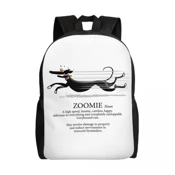 Greyhound Zoomie Batohy pre Ženy, Mužov, Nepremokavé College School Whippet Sighthound Psa Taška Tlač Bookbag