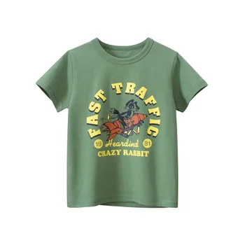2023 Lete Nových Chlapcov-Krátke Rukávy Bavlna T-shirt Deti List Tlače Top Tees Tričko detské Oblečenie Dropshipping