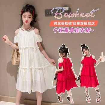 Letné šaty pre mladé dievčatá 4-16 rokov dievča elegantné Party Šaty 2023 Nové detské oblečenie pre dodanie Zdarma kórejský štýl šaty