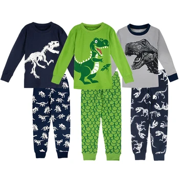Pyžamá pre Deti Pijama Dinosaura Batoľa Chlapci Pjs Dieťa Halloween Narodeninovej Párty Darček Zelená Sleepwear Nastaviť