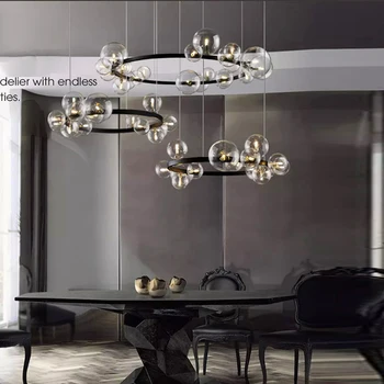Moderná jedáleň, Obývacia Izba Luster, Spálne, Interiérové Osvetlenie Luster LED žiarovky zdobia sklenené najesť prívesok svetlo lampy