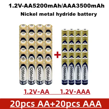 Aa+aaa 1.2 V nabíjateľná batéria 5200 MAH /3500mah,vyrobená z nikel-metal-hydridové,vhodné pre hračky,hodinky,atď., predáva sa v balení