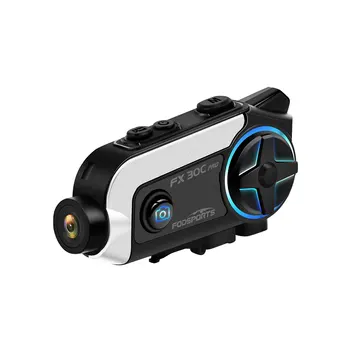 Fodsports FX30C Pro Motocykel Intercom 1000M Prilba Headset Motocykel videorekordér 1080P Bluetooth 5.0 Hudby Zdieľania