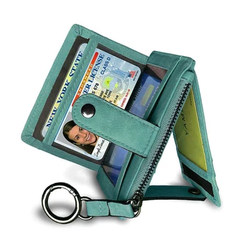 Jednoduché malé dámske krátke kreditnej karty držiteľ, malé čerstvé farbou peňaženka na zips