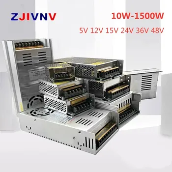 Switching Power Supply Light Transformer 10W 1500W AC 110V Na 220V DC 5V 12V 24V 48V pre Led CCTV CNC Vysokej Kvality SMPS
