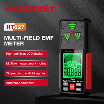 HABOTEST HT627 EMF Meter Profesionálne Elektromagnetického Poľa Žiarenia Detektor Ručné Prenosné Rádiové Frekvencie Upozorniť Meter