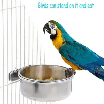 Vták Misy Papagáj Feeder Pet Klietky Potravín Držiak Pre Parakeet Lovebird Nehrdzavejúcej Ocele Potravín Kontajner Vtákov, Kŕmenie Dodávky